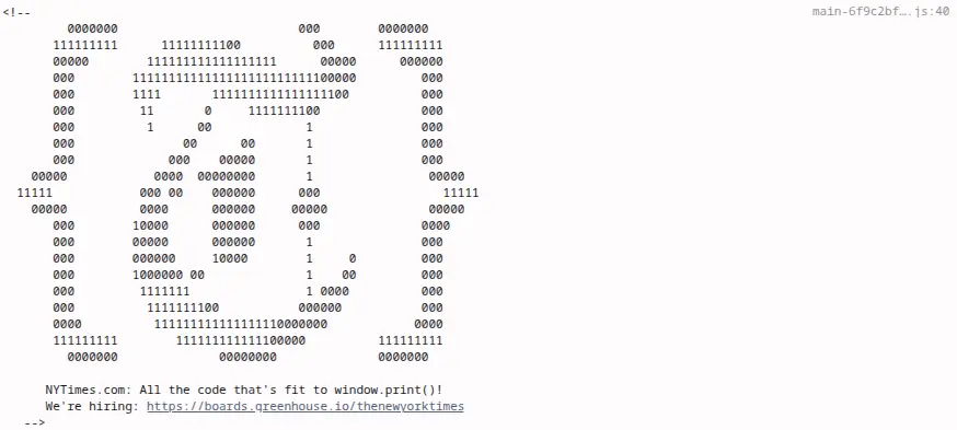 New York Times' console messages