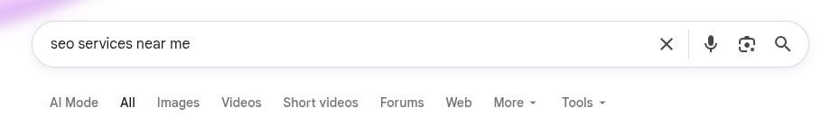 seo services near me in Google search bar