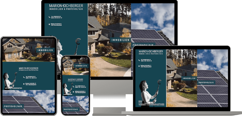 Devices mockup with screenshots of marion-eichberger.berlin website